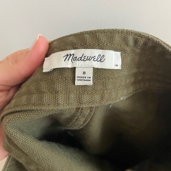 Madewell Green Denim Raw-Hem A-Line Mini Skirt! - Picture 8 of 9